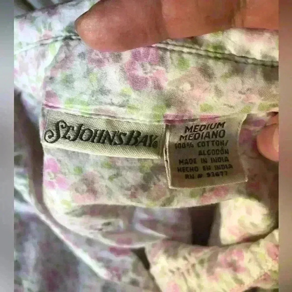 St John’s bay pink white cottagecore button down medium - Picture 5 of 5